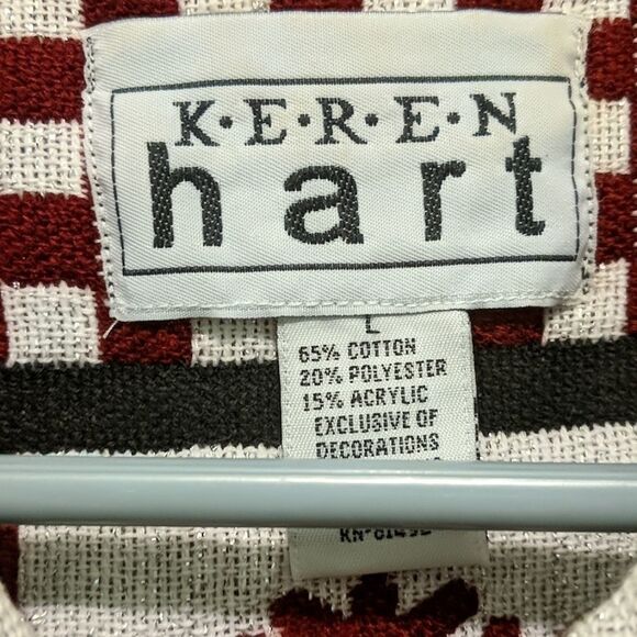 Keren Hart tapestry snowflake  holiday winter vest Sz L - Picture 4 of 5